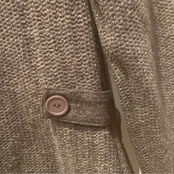 Nobis Cartigan Zip Up Grey Lambs Wool Knit with Tweed accents - Picture 15 of 16